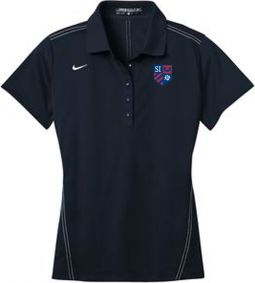 Nike Ladies Dri-FIT Sport Swoosh Pique Polo, Midnight Navy